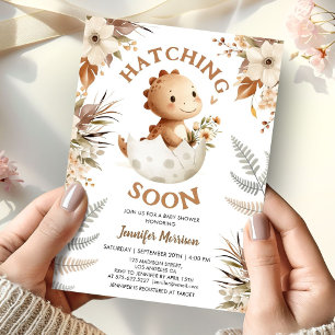 Schlag! Dinosaur Baby Duwer Boho Neutral Einladung
