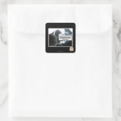 Schlag es. quadratischer aufkleber (Tasche)