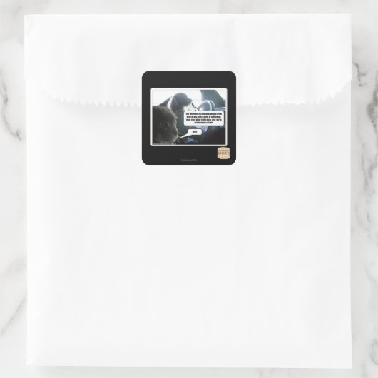 Schlag es. quadratischer aufkleber (Tasche)