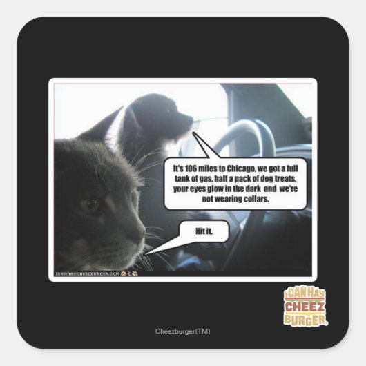 Schlag es. quadratischer aufkleber (Vorderseite)