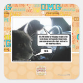 Schlag es. quadratischer aufkleber (Vorderseite)