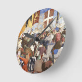 SCHLAG HERACLIUS von Piero Della Francesca Runde Wanduhr (Winkel)