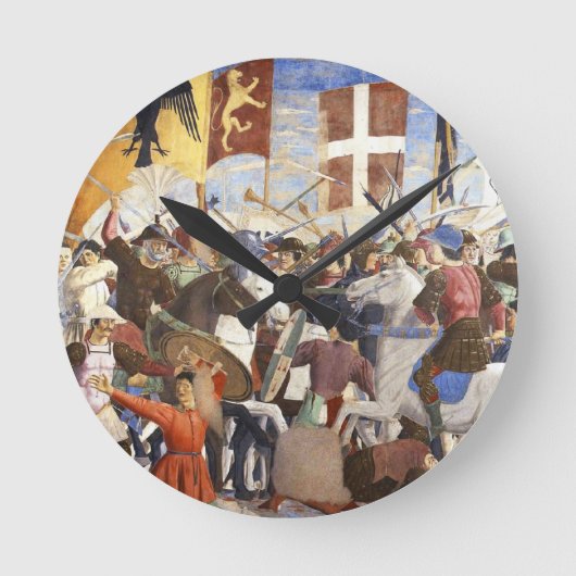 SCHLAG HERACLIUS von Piero Della Francesca Runde Wanduhr (Vorderseite)