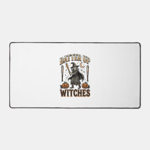 Schlag Hexen auf, Vintage-Halloween-Baseball-Desig Schreibtischunterlage