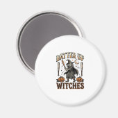 Schlag Hexen Vintage Halloween Baseball Design Magnet (Vorderseite/Rückseite)