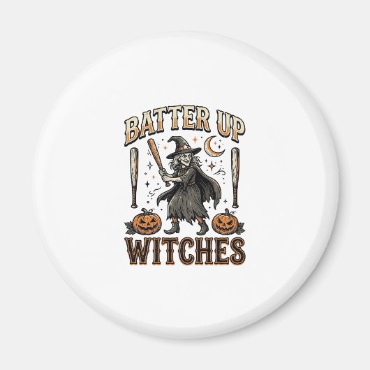 Schlag Hexen Vintage Halloween Baseball Design Magnet (Vorne)