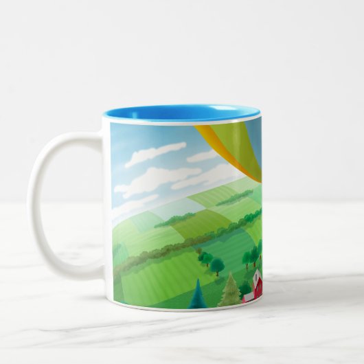 Schlag im Wind Zweifarbige Tasse (Links)
