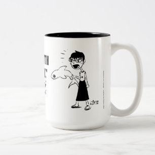 Schlag jemand mit einer Baby-Haifisch-Tasse Zweifarbige Tasse