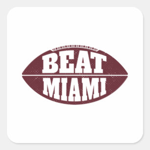 Schlag Miami Vintage Aggie Football Gameday Samsta Quadratischer Aufkleber