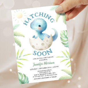 Schlag! Niedlich Dinosaur Boy Baby Dusche Einladung