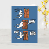 Schlag-Schlag-Halloween-Cartoon-Geist scherzt Gruß Karte (Gelbe Blume)