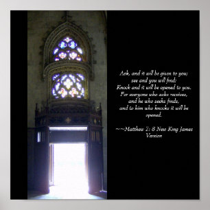 Schlag u. es sind zu Ihnen geöffnet Poster