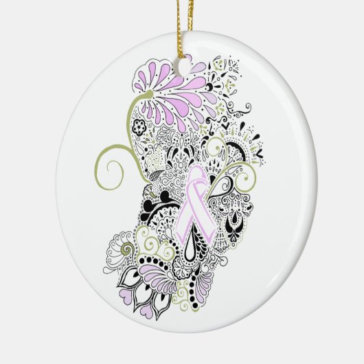 Schlag-wegBrustkrebs Keramik Ornament (Links)