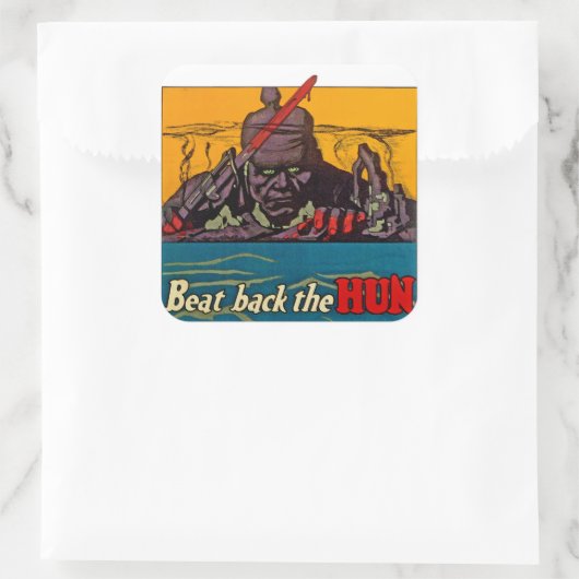 Schlag zurück quadratischer aufkleber (Tasche)