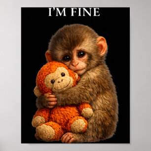 Schlagaffe süßes Baby lustiges Tier  Poster
