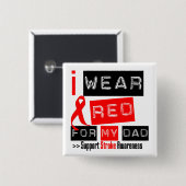 Schlaganfall Bewusstsein ich trage rote Band für m Button (Vorne & Hinten)