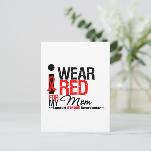 Schlaganfall Bewusstsein, ich trage rote Band für Postkarte (Stehend Vorderseite)