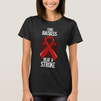 Schlaganfall Bewusstsein Red Ribbon Ischemic Cereb T-Shirt