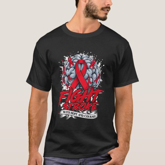 Schlaganfall-Bewusstsein Schlaganfall-Überlebender T-Shirt (Vorderseite)