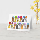 Schlaganfall Erholung bald gut Cartoon Katzen Karte (Gelbe Blume)