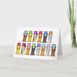 Schlaganfall Erholung bald gut Cartoon Katzen Karte