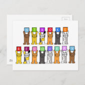 Schlaganfall Erholung bald gut Cartoon Katzen Postkarte (Vorne/Hinten)