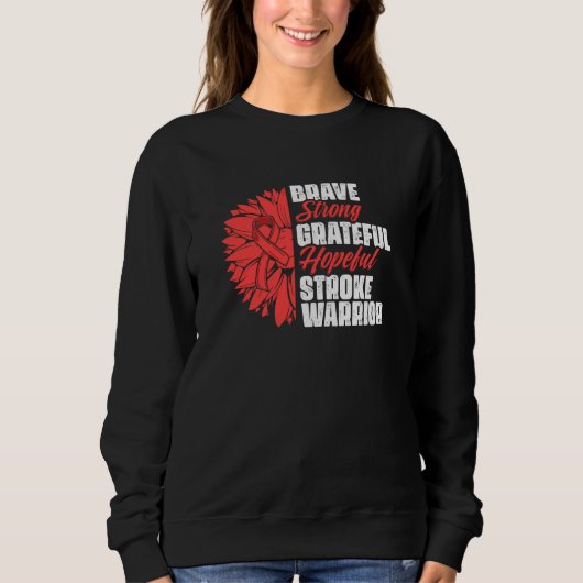 Schlaganfall Krieger Schlaganfall Überlebender Rot Sweatshirt (Vorderseite)