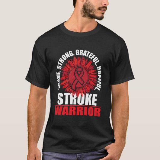 Schlaganfall Krieger Schlaganfall Überlebender Rot T-Shirt (Vorderseite)