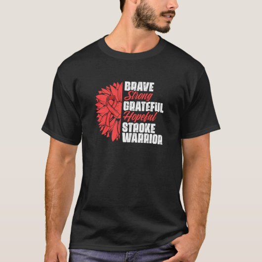 Schlaganfall Krieger Schlaganfall Überlebender Rot T-Shirt (Vorderseite)