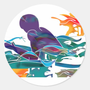 Schlaganfall Runder Aufkleber