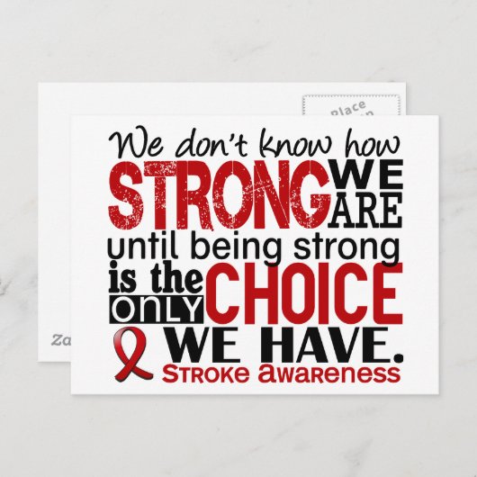 Schlaganfall, wie stark wir sind postkarte (Vorne/Hinten)