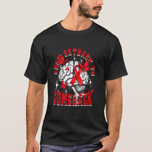 Schlaganfallbewusstsein Schlaganfallüberlebender V T-Shirt (Vorderseite)