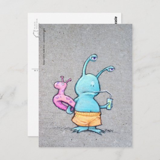 Schläge am Strand Postkarte (Vorne/Hinten)