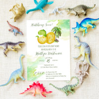 Schläge bald Aquarell grüner Baby Dinosaurier