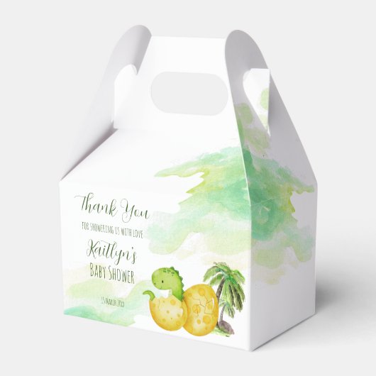 Schläge bald Aquarell grüner Baby Dinosaurier Geschenkschachtel (Vorderseite)