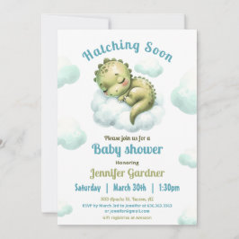 Schläge bald Niedlich Dinosaur Baby Shower Boy Einladung