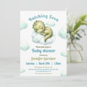 Schläge bald Niedlich Dinosaur Baby Shower Boy Einladung (Stehend Vorderseite)