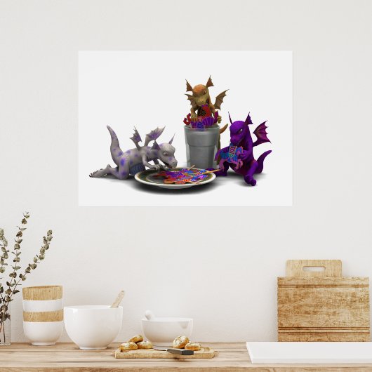 Schläge: Cookies & Milch Poster (Küche)