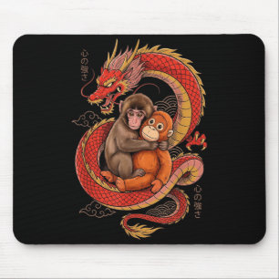 Schlage den Affen japanische Ästhetik Drache Tokio Mousepad