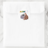 Schlage den Affen Runder Aufkleber (Tasche)