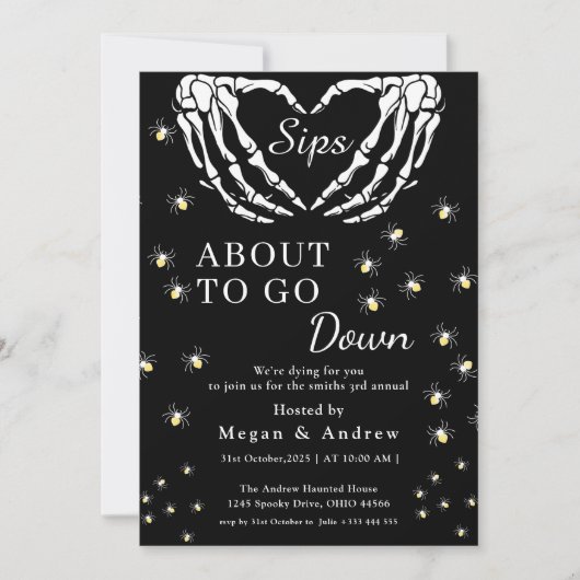 Schläge, die Halloween ins Party fallen lassen Einladung (Vorderseite)