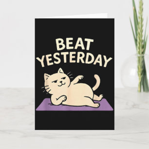 Schlage gestern Lustige Katze Yoga Mat Karte