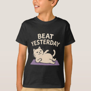 Schlage Gestern Lustige Katze Yoga Mat T-Shirt