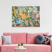 Schläge in Indien mithilfe von Klubs und Torches Leinwanddruck (Insitu (Wohnzimmer))