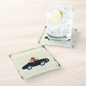 Schlagen der offenen Straße 3 Glasuntersetzer (Schrägansicht)