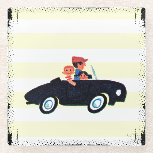 Schlagen der offenen Straße 3 Glasuntersetzer (Vorderseite)