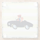 Schlagen der offenen Straße 3 Glasuntersetzer (Rückseite)