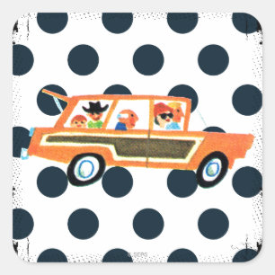 Schlagen der offenen Straße 4 Quadratischer Aufkleber