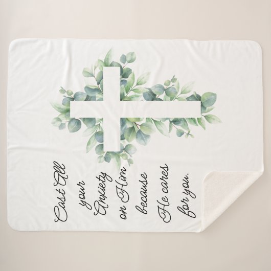 Schlagen Sie all Ihre Angst auf Ihm Eukalyptus Cro Sherpadecke (Vorderseite (Horizontal))