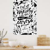 Schlagen Sie all Ihre Angst auf ihn - 1 Peter 5:7 Poster (Küche)